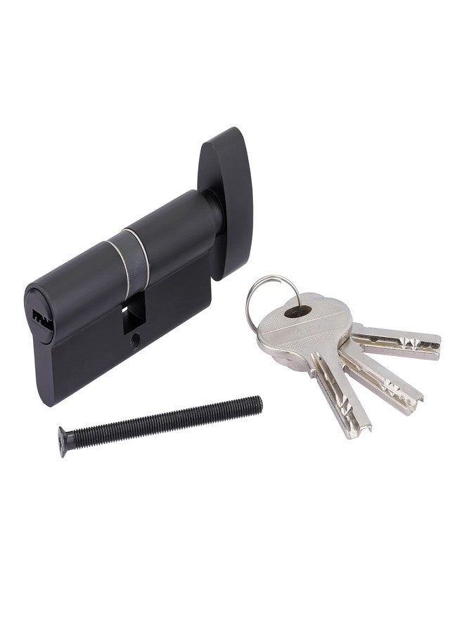 LAPO 70 mm Brass Cylinder Lock for Mortise Handle Locks Fittings for Wooden Door | Cylinder Lock with 3 Brass Ultra Keys(Black Finish)-Pack of 1 pcs - Image 4